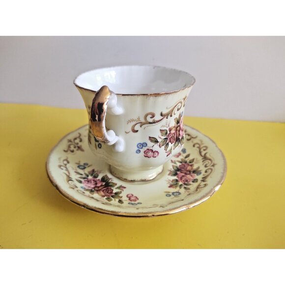 VINTAGE Paragon Bone China Cup & Saucer Set Antique Series Tapestry Rose 1950's - Picture 5 of 12